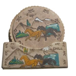 Chilean Hand Crafted Faux Leather Coasters Set Of 6